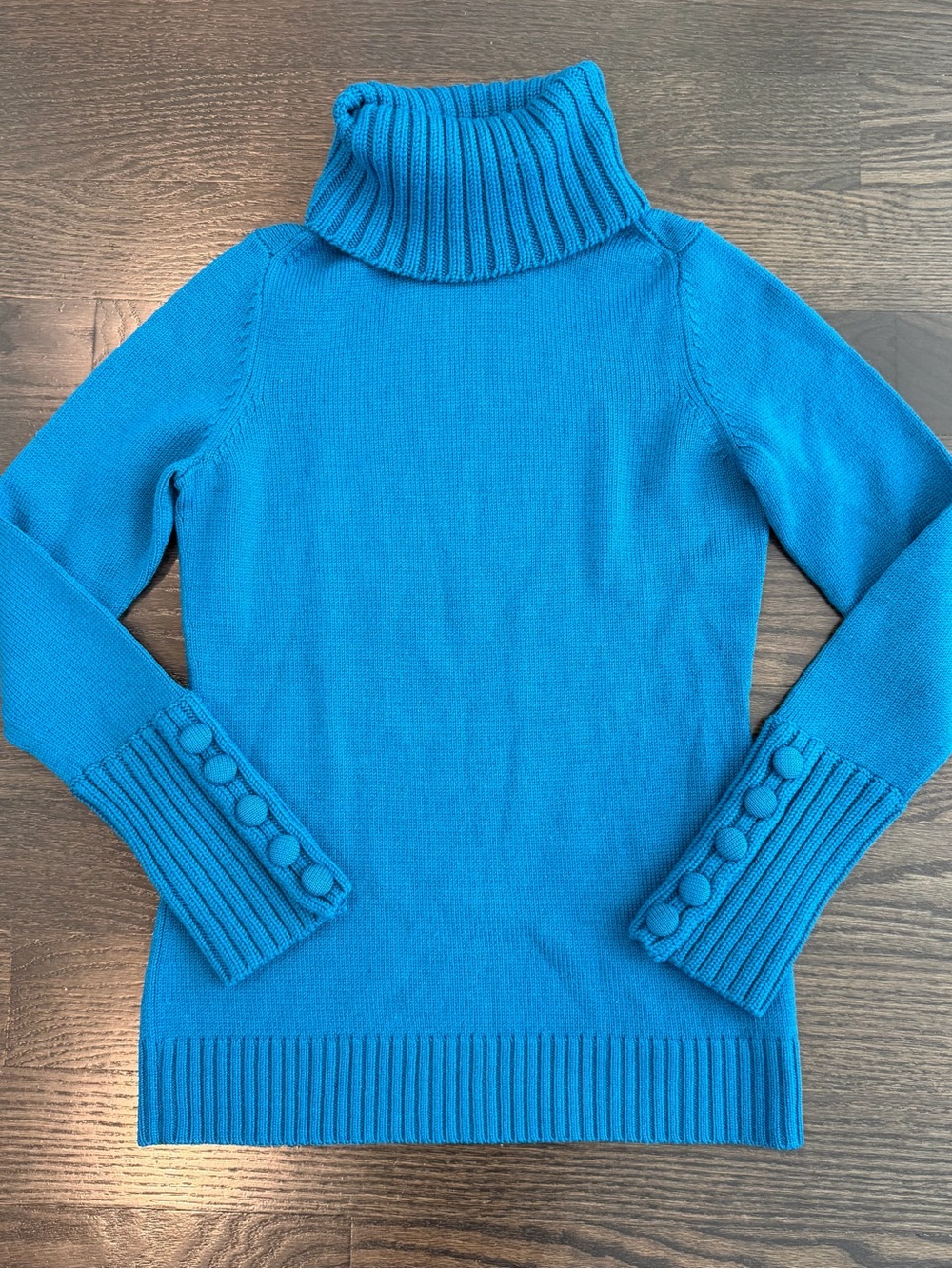 Banana Republic Bright Blue Ribbed Turtleneck Sweater